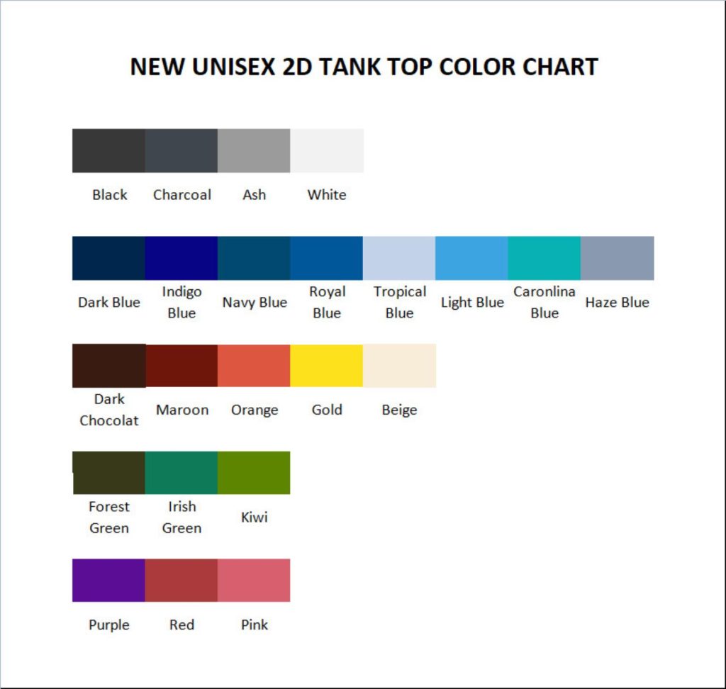 tank top color chart - Arknights Merch